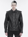 Black Gothic Punk Rivet Daily Short Jacket for Men