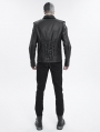 Black Gothic Punk Rivet Daily Short Jacket for Men