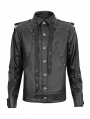 Black Gothic Punk Rivet Daily Short Jacket for Men