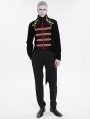 Black and Gold Vintage Gothic Embroidery Party Tailcoat for Men