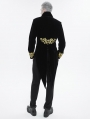 Black and Gold Vintage Gothic Embroidery Party Tailcoat for Men