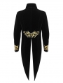 Black and Gold Vintage Gothic Embroidery Party Tailcoat for Men