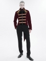 Red and Gold Vintage Gothic Embroidery Party Tailcoat for Men