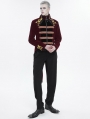 Red and Gold Vintage Gothic Embroidery Party Tailcoat for Men