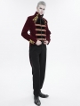 Red and Gold Vintage Gothic Embroidery Party Tailcoat for Men