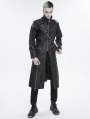 Black Gothic Punk Street Wear Long Trench Coat for Men