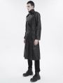 Black Gothic Punk Street Wear Long Trench Coat for Men