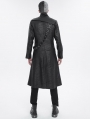 Black Gothic Punk Street Wear Long Trench Coat for Men