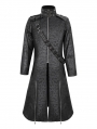 Black Gothic Punk Street Wear Long Trench Coat for Men