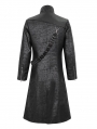 Black Gothic Punk Street Wear Long Trench Coat for Men