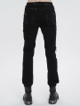 Black Gothic Punk Daily Long Fitted Pants for Men