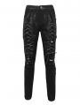 Black Gothic Punk Daily Long Fitted Pants for Men