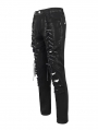 Black Gothic Punk Daily Long Fitted Pants for Men