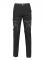 Black Gothic Punk Rock Leg Harness Fitted Pants for Men