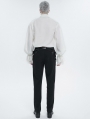 White Gothic Vintage Long Sleeve Fitted Tuxedo Shirt for Men