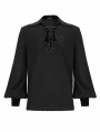 Black Gothic Retro Long Sleeve Loose Shirt for Men