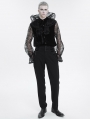 Black Retro Gothic Gorgeous Lace See-Through Long Sleeve Shirt for Men