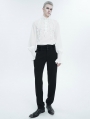 White Gothic Retro Palace Frilly Long Sleeve Shirt for Men