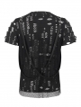 Black Gothic Punk Mesh T-shirt with Detachable Straps for Men