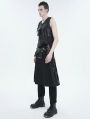 Black and Bronze Gothic Punk Rock V-neck Vest Top for Men