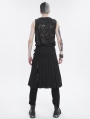 Black and Bronze Gothic Punk Rock V-neck Vest Top for Men