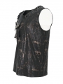 Black and Bronze Gothic Punk Rock V-neck Vest Top for Men