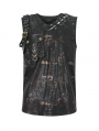 Black and Bronze Gothic Punk Rock V-neck Vest Top for Men