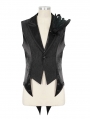 Black Gothic Retro Feather Party Swallowtail Waistcoat for Men