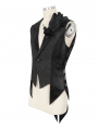 Black Gothic Retro Feather Party Swallowtail Waistcoat for Men