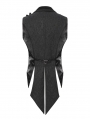 Black Gothic Retro Feather Party Swallowtail Waistcoat for Men