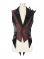 Wine Red Gothic Retro Feather Party Swallowtail Waistcoat for Men