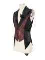 Wine Red Gothic Retro Feather Party Swallowtail Waistcoat for Men