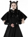 Black Gothic Bear Ear Gothic Lolita Hooded Short Cape for Women