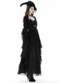 Black Gothic Retro Girdling Bell Sleeves Cape for Women