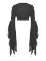 Black Gothic Retro Girdling Bell Sleeves Cape for Women