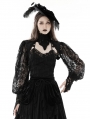 Black Gothic Retro Court Lace Sleeves Cape for Women