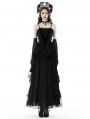 Black Gothic Vintage Court Velvet Strap Overbust Corset Top for Women