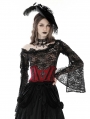 Red Blood and Black Cross Gothic Underbust Corset Waistband for Women