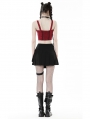 Black and Red Gothic Doll Overbust Wide Strap Corset Top for Women