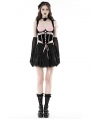 Black and Pink Gothic Rose Doll Sexy Lace Up Strap Corset Top for Women