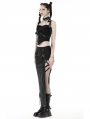 Black Gothic Punk Metal Buckle Strap Crop Corset Top for Women