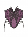 Purple Gothic Luxe Court Sexy Hollow Out Lace Underbust Corset