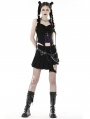 Black and Purple Gothic Punk Rock Moon Halter Corset Top for Women
