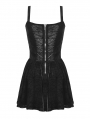 Black Gothic Spider Web Mesh Sexy See-Through Strap Short Dress