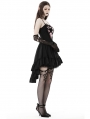 Black Gothic Girl Pink Rose Heart High-Low Dress