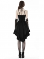 Black Gothic Girl Pink Rose Heart High-Low Dress