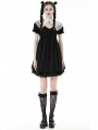 Black Gothic Lolita Cross Princess Dress with Detachable Collar