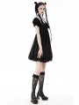 Black Gothic Lolita Cross Princess Dress with Detachable Collar