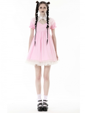 Pink Gothic Lolita Cross Princess Dress with Detachable Collar