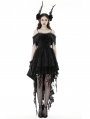 Black Gothic Rose Runaway Princess High-Low Dress